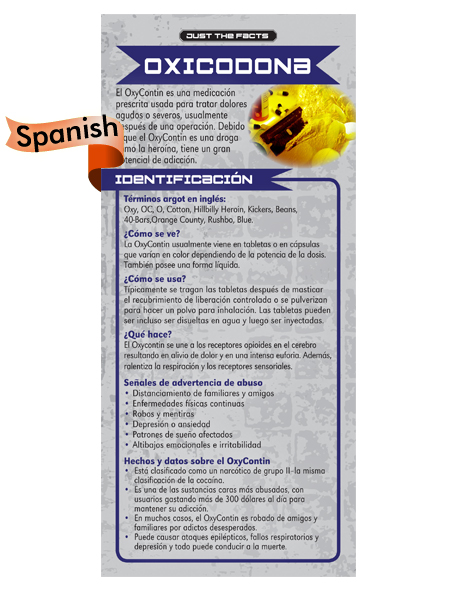 *SPANISH* Just the Facts Rack Card: Oxycontin