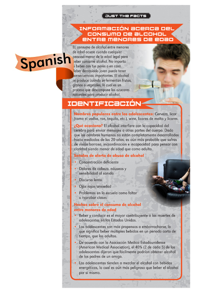*SPANISH* Just the Facts Rack Card: Underage Drinking